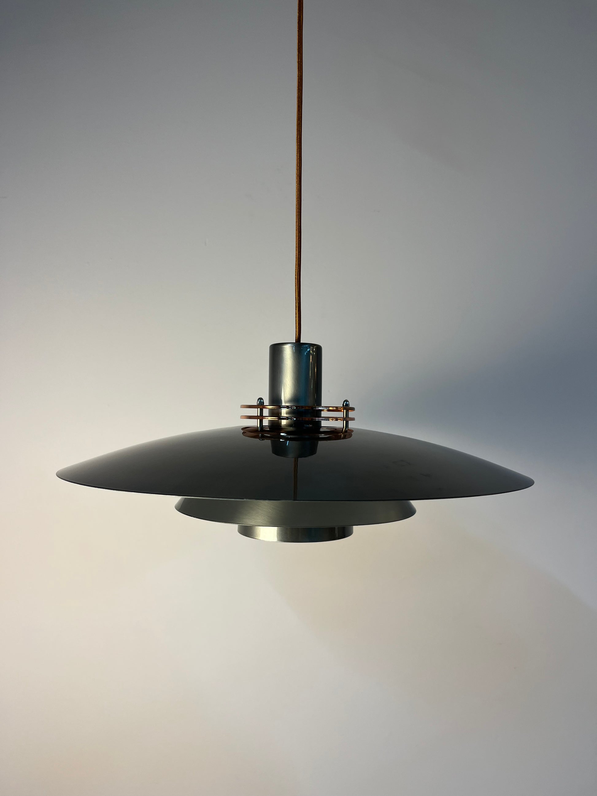 Große Lamellenlampe Leto silber kupfer von Top Lamper
