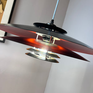 Lamellenlampe neu lackiert orange schwarz