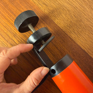 Klemmlampe orange schwarz aus Dänemark