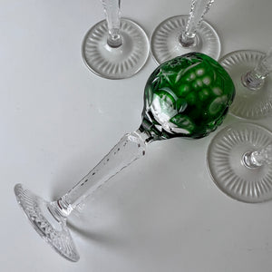 Set: 5x Römer Likörglas gelb grün Kristallglas