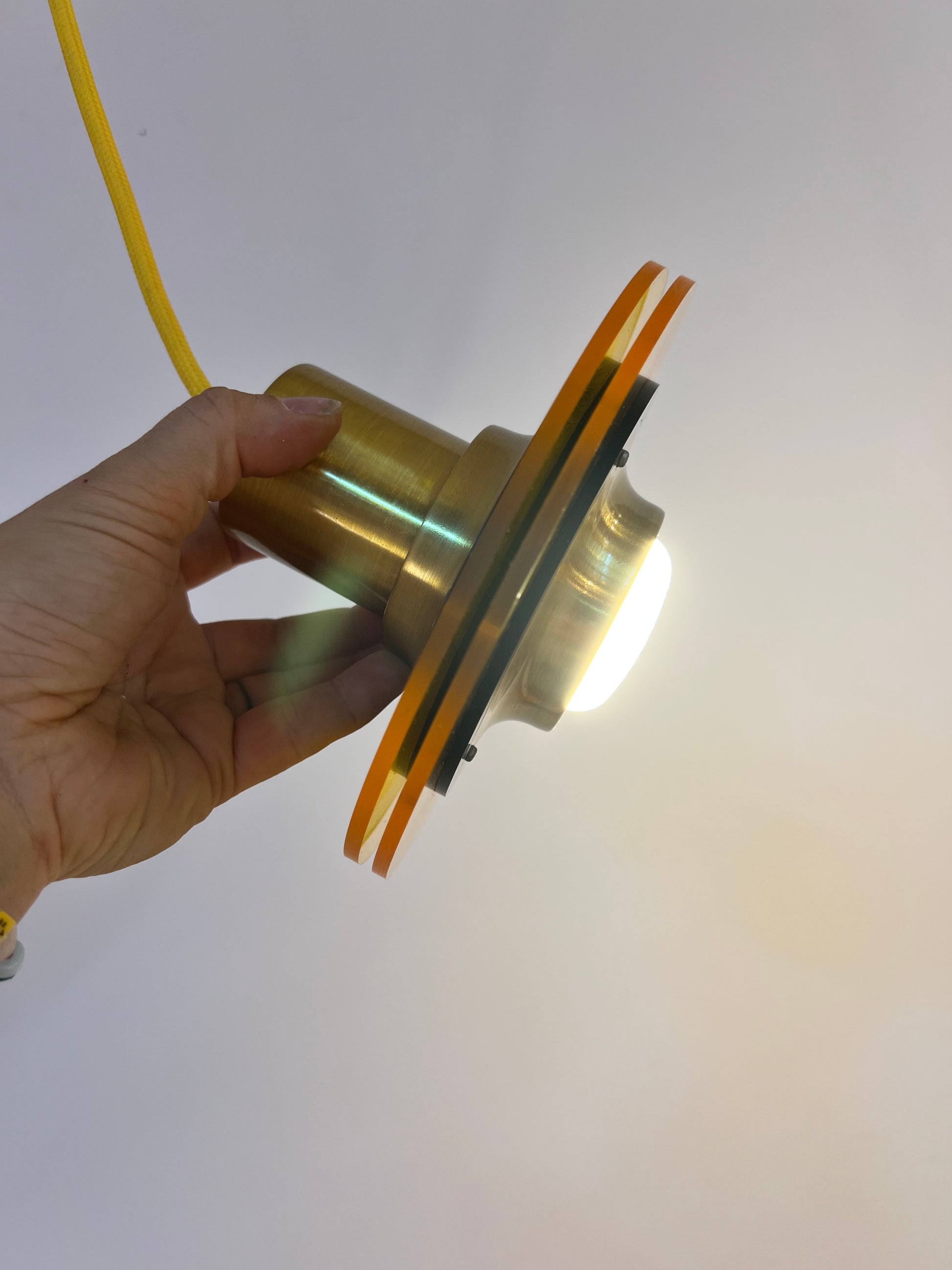 Lamellenlampe Messing Kunststoff Dänemark
