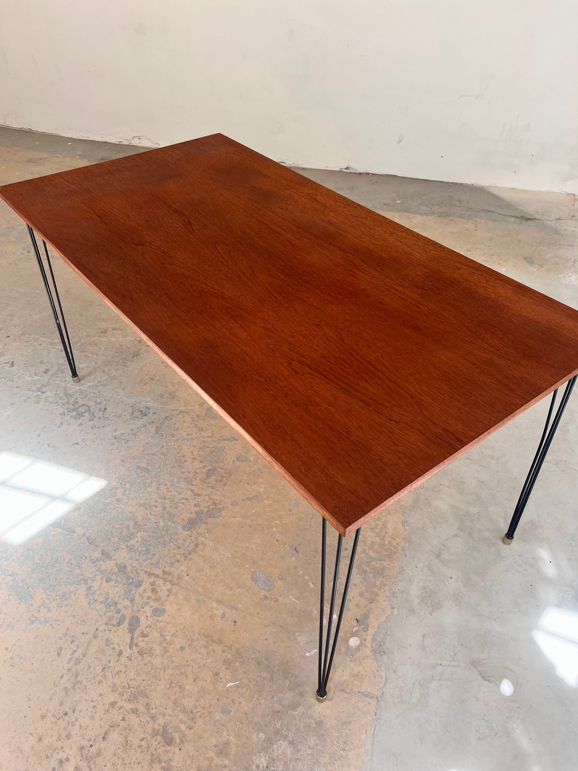 Esstisch Schreibtisch Teak mit original Hairpinlegs