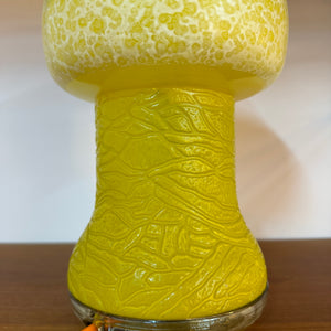Pilzlampe gelb Glas von Karin Korn für Beleuchtungsglaskombinat Görlitz