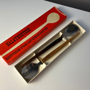 Salatbesteck Teak Edelstahl in Originalverpackung