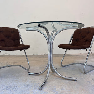 Runder Esstisch Glas & Chrom