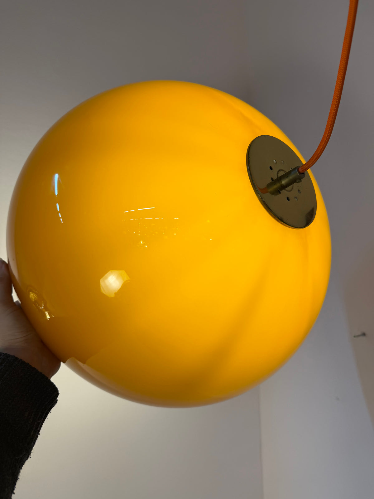 Hängelampe Guzzini Kunststoff braun orange