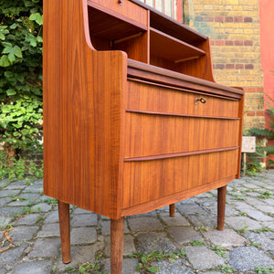 Sekretär Teak mit Spiegel & Schloss aus Dänemark