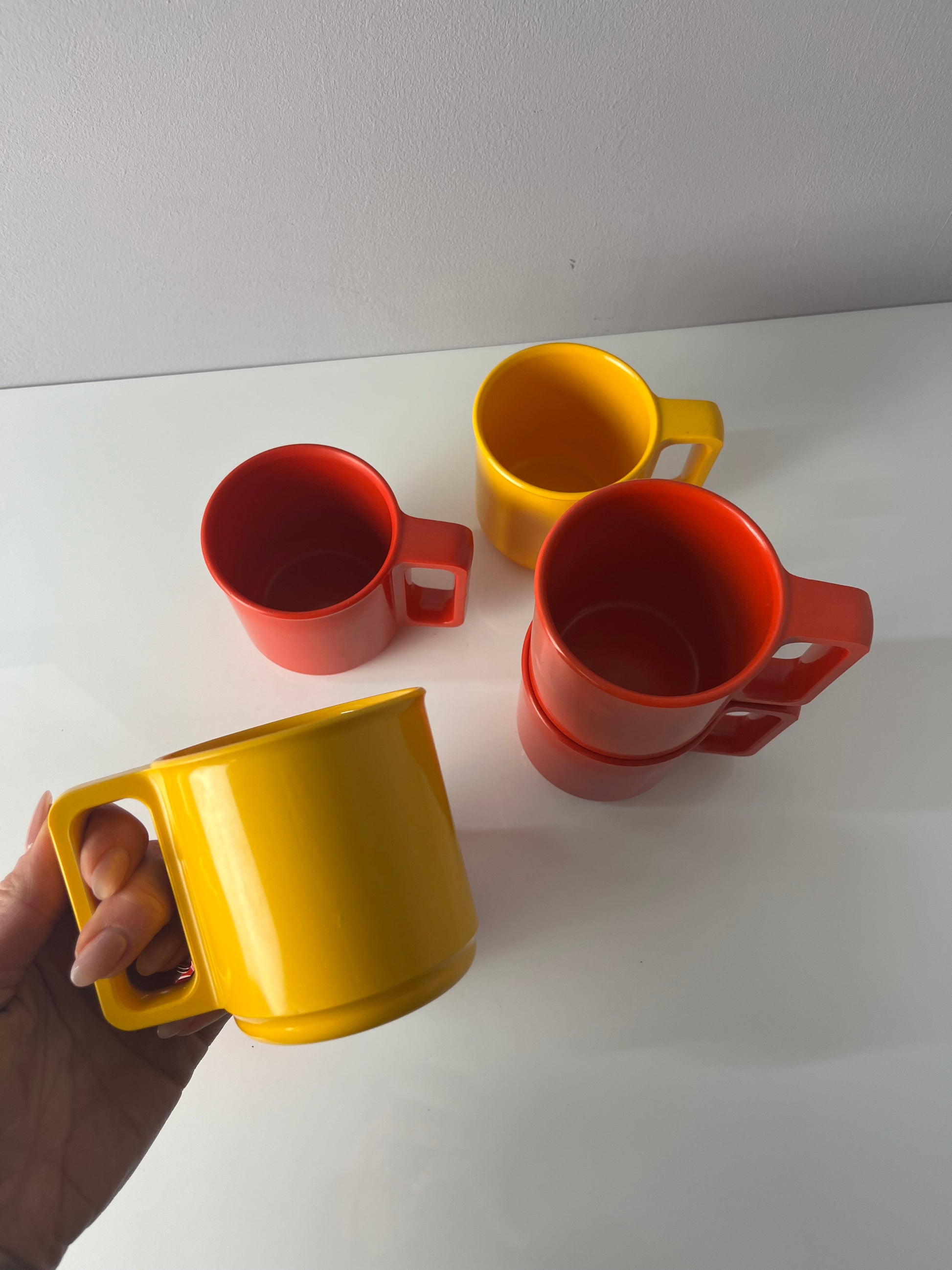 Set: 6x Tasse gelb rot orange von Rosti Mepal