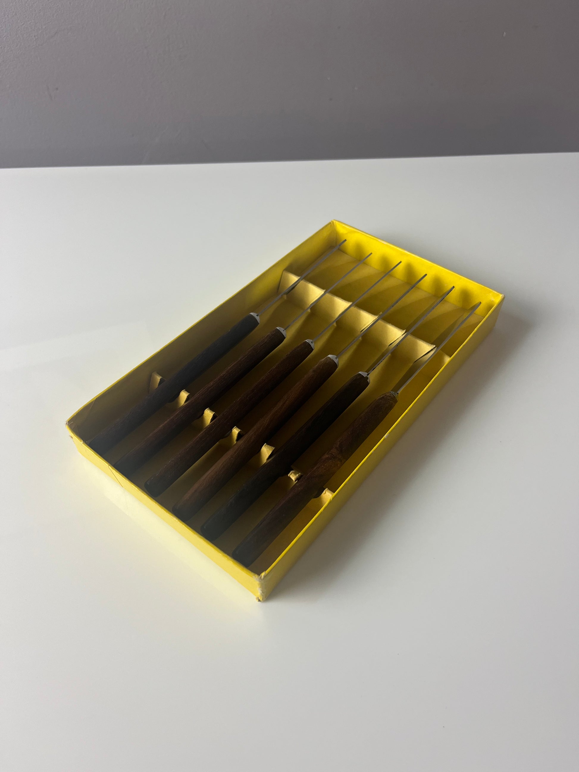 Set: 6x Buttermesser Teak in Box