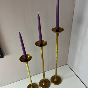 Set: Trio hohe Kerzenständer Messing