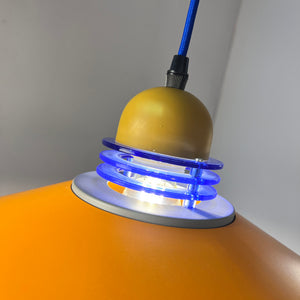 Hängelampe neu lackiert orange blau aus Dänemark