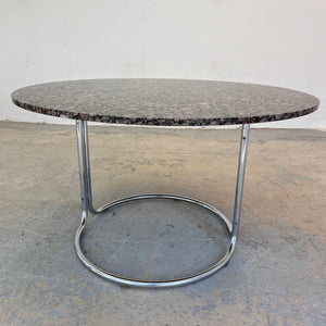 Runder Esstisch Granit Chrom von Giotto Stoppino