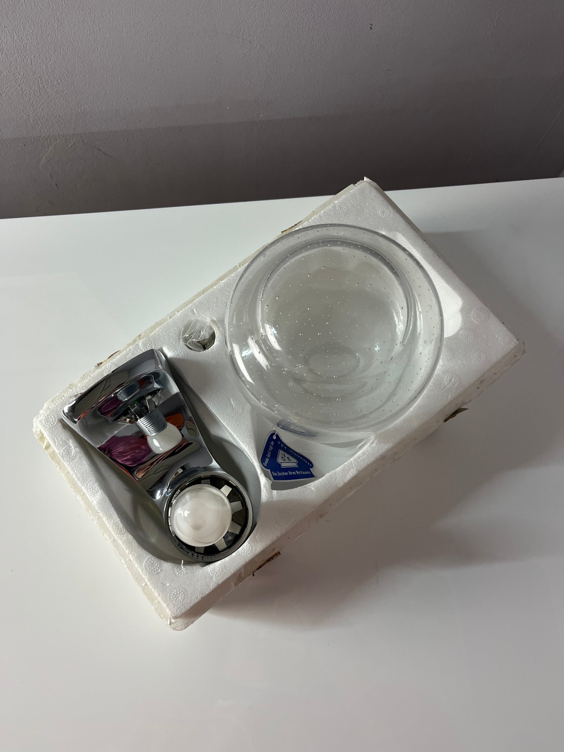 Wandlampe Einschlussglas Chrom von Novus in Originalverpackung