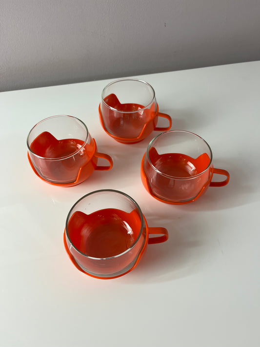 Set: 4x Glasbecher orange