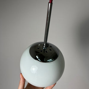 Kugellampe weiß Glas Chrom