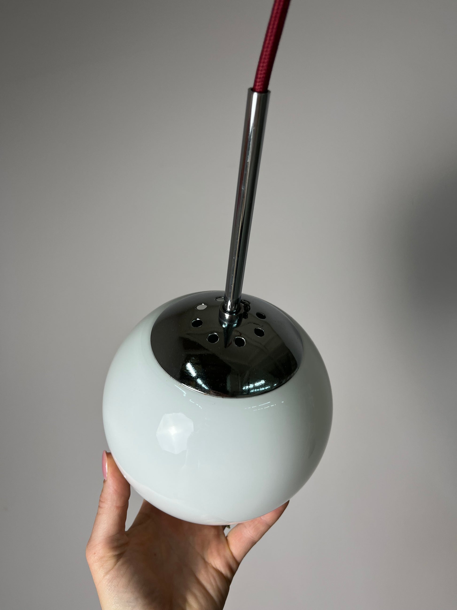 Kugellampe weiß Glas Chrom