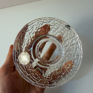 Set: 2x Diskus Kerzenhalter Kristallglas von Lars Hellsten für Orrefors