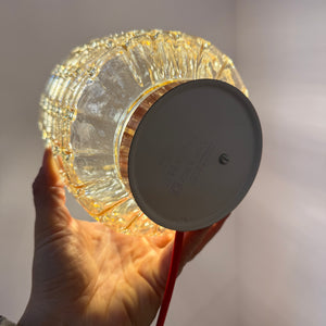 Tischlampe orange mit Bubbleglas Schirm von VEB Bautzen