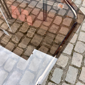 Hexagon Esstisch Rauchglas Chrom