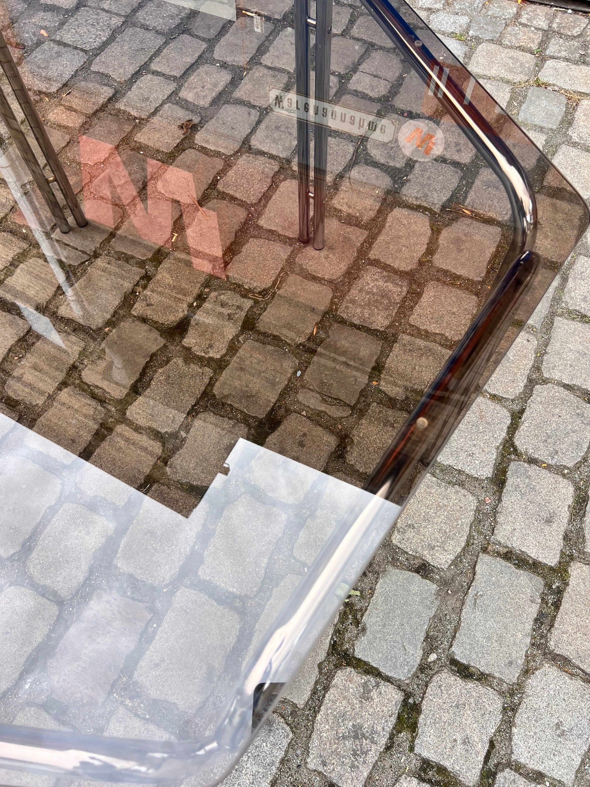 Hexagon Esstisch Rauchglas Chrom