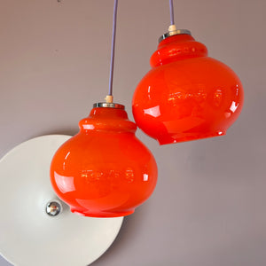 Hängelampe orange Glas aus Westddeutschland