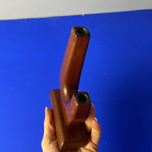 Zweiarmiger Kerzenständer Teak