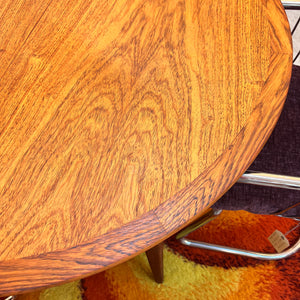 Runder Esstisch Teak mit Butterfly Auszug