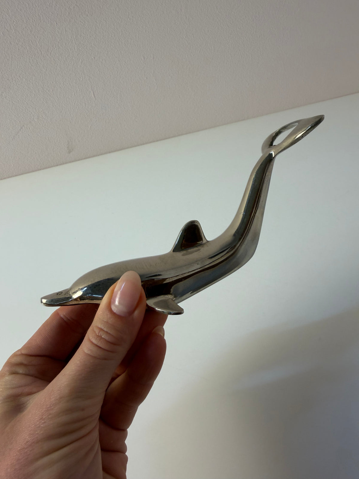 Flaschenöffner Delfin silber aus Dänemark