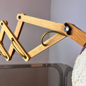 Scherenlampe beige Eiche