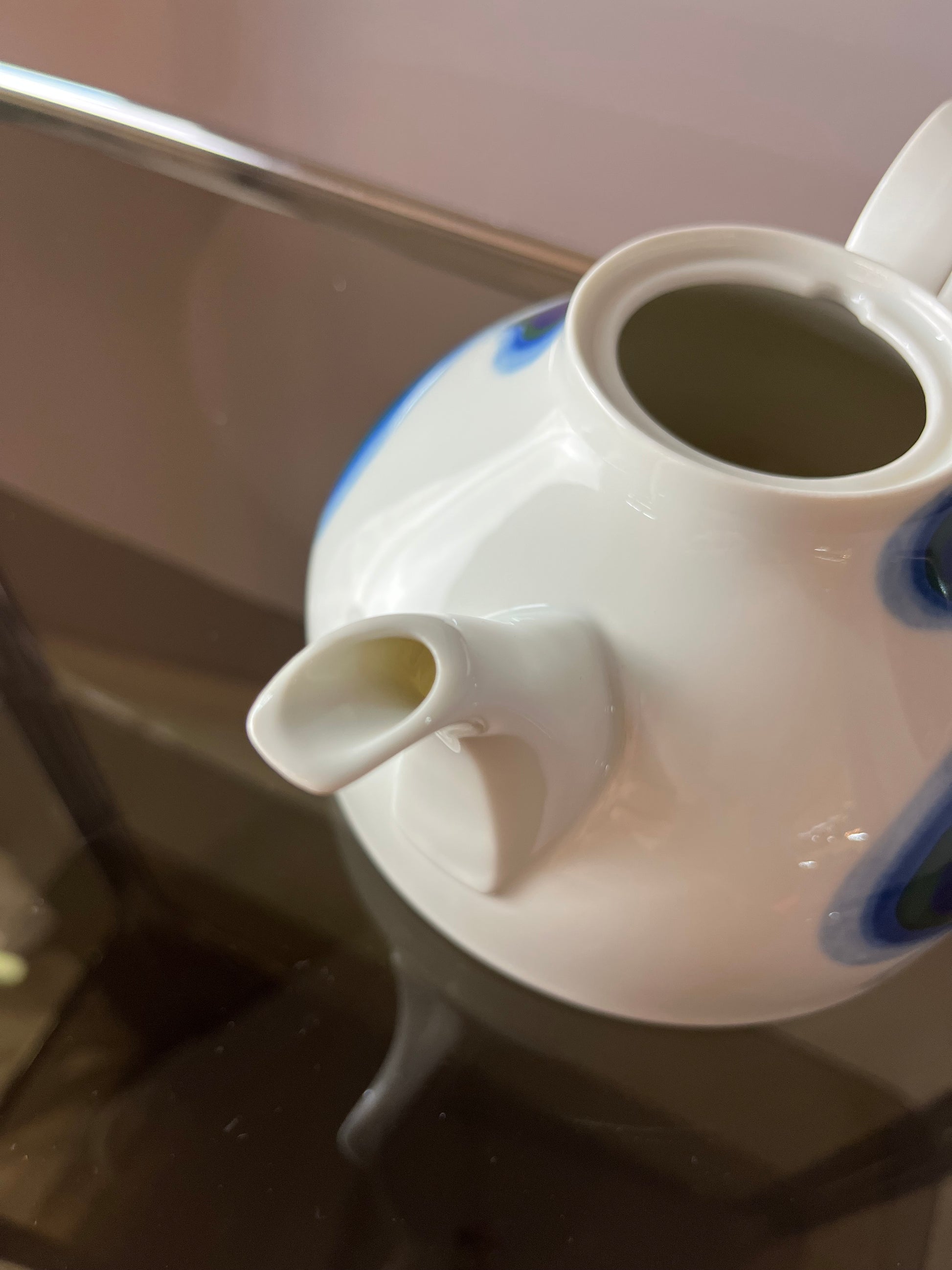 Set: Teekanne und Zuckerdose Form F PoP Art blau weiß von Fürstenberg
