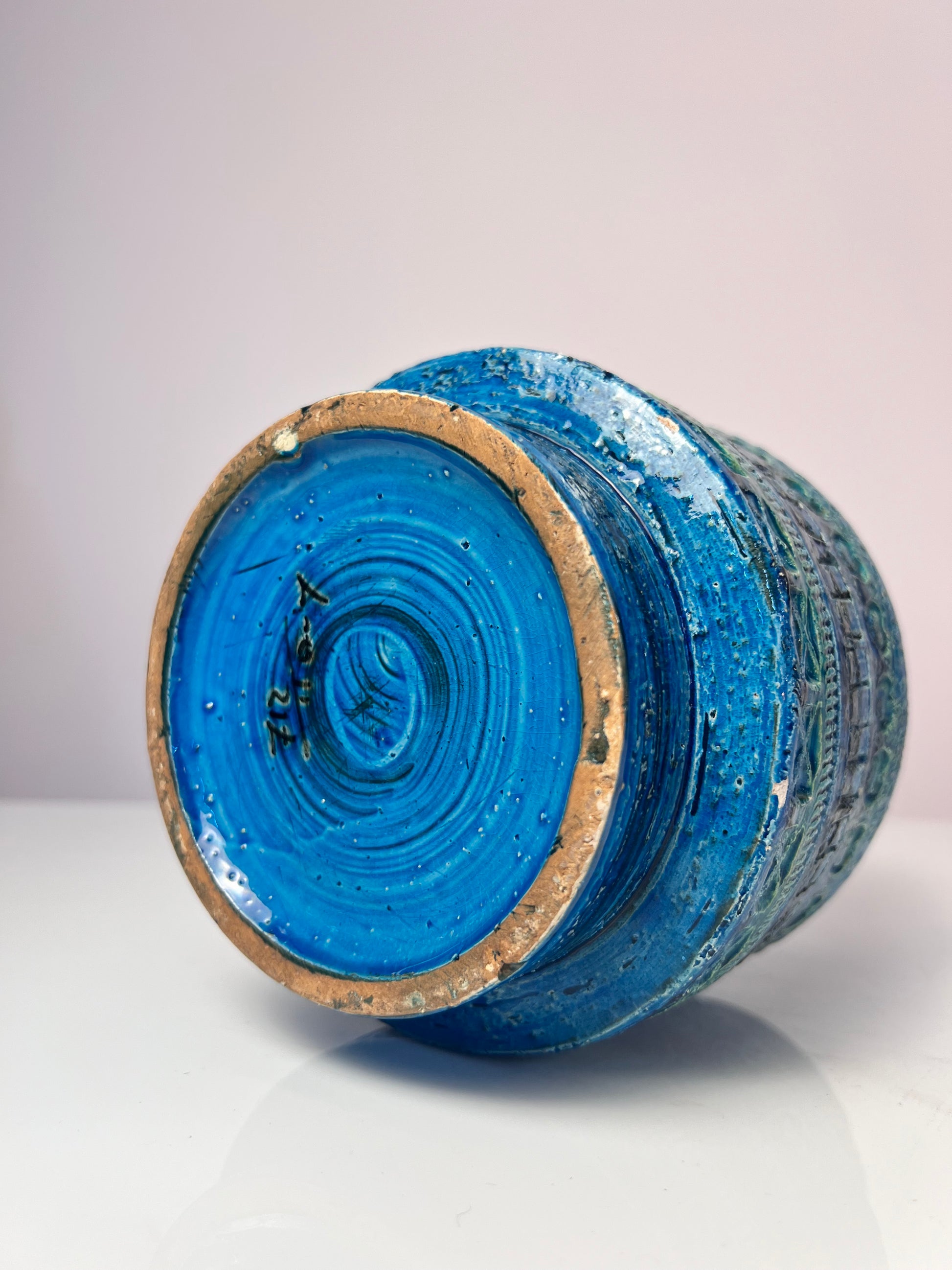 Vase Serie Rimini Blu von Aldo Londi für Bitossi