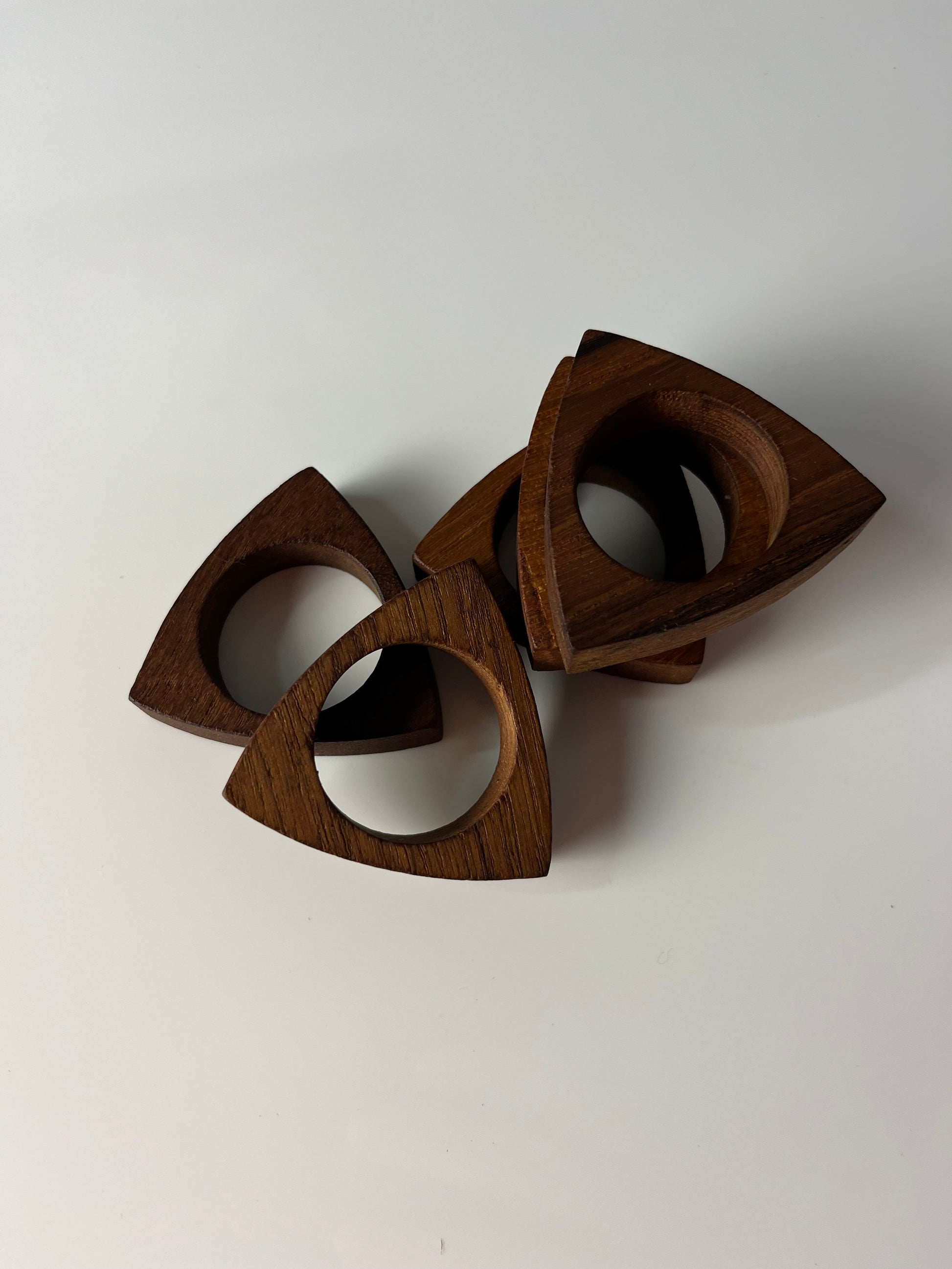 Set: 5x Serviettenring Teak aus Dänemark