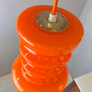 Hängelampe orange Glas