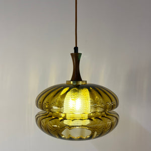 Hängelampe Glas Teak von Orrefors