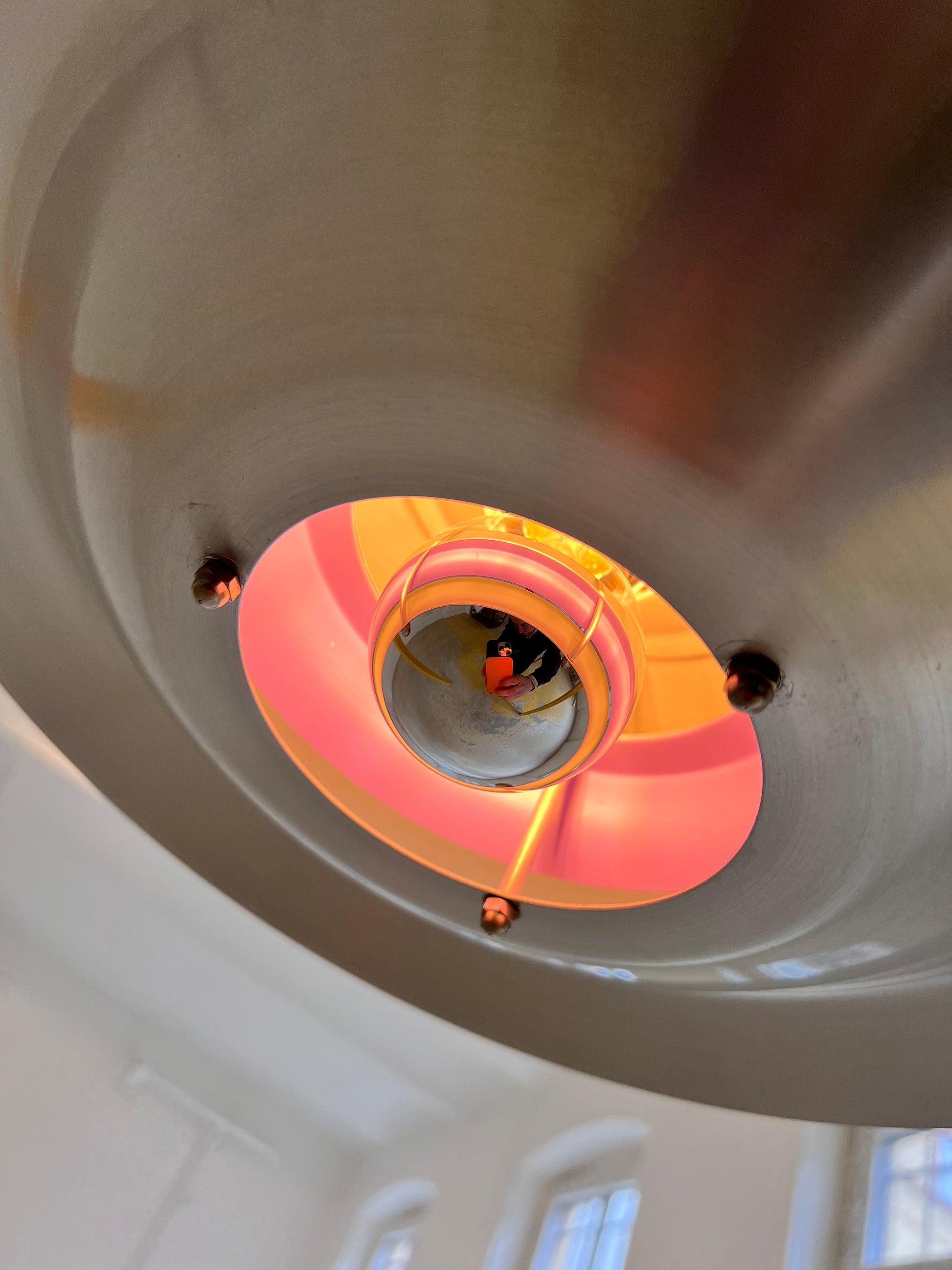 Lamellenlampe lila silber aus Dänemark