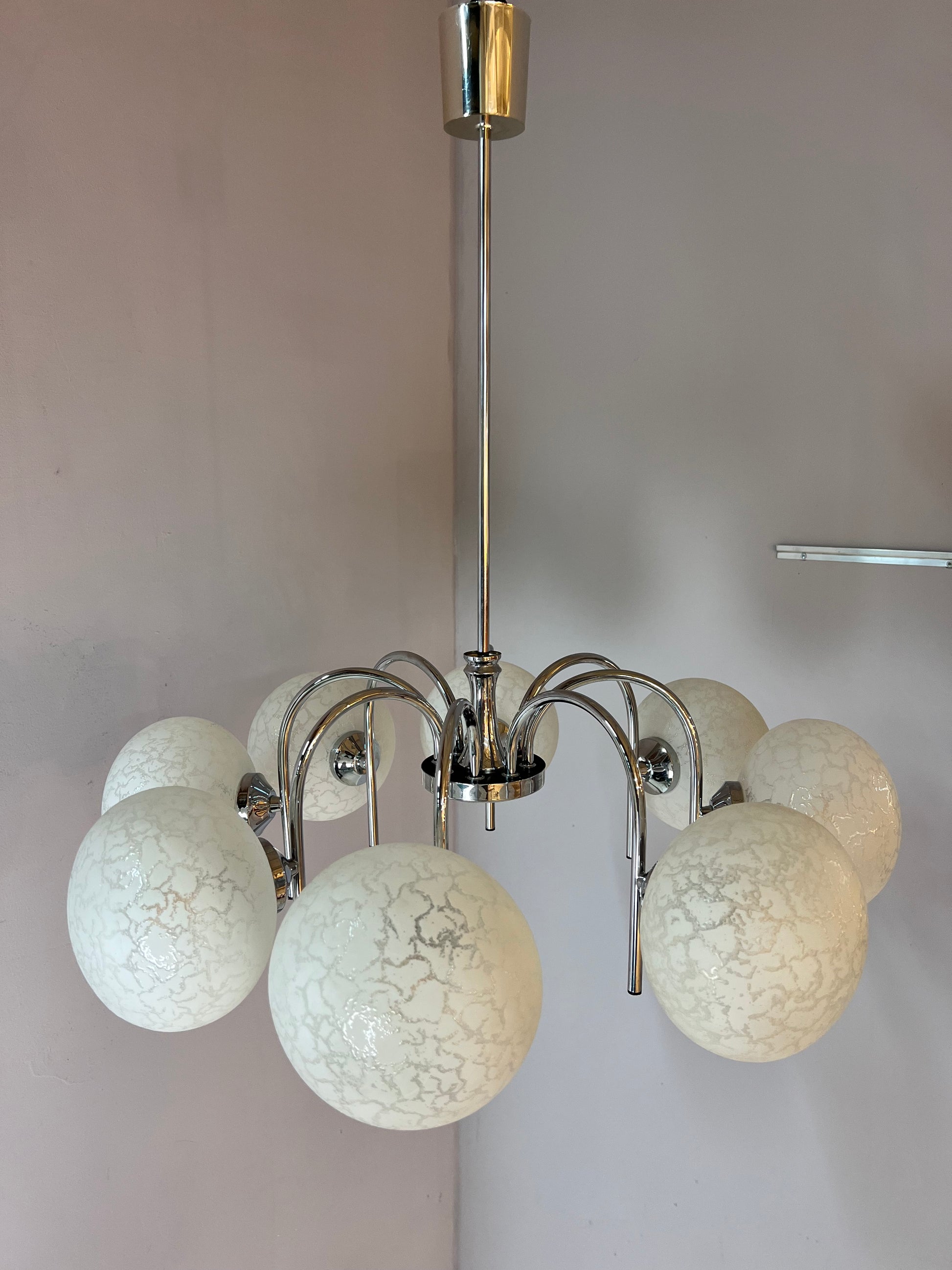 Kronleuchter mit 8 Kugeln von Richard Essig für Hustadt