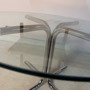 Runder Couchtisch Glas & Chrom