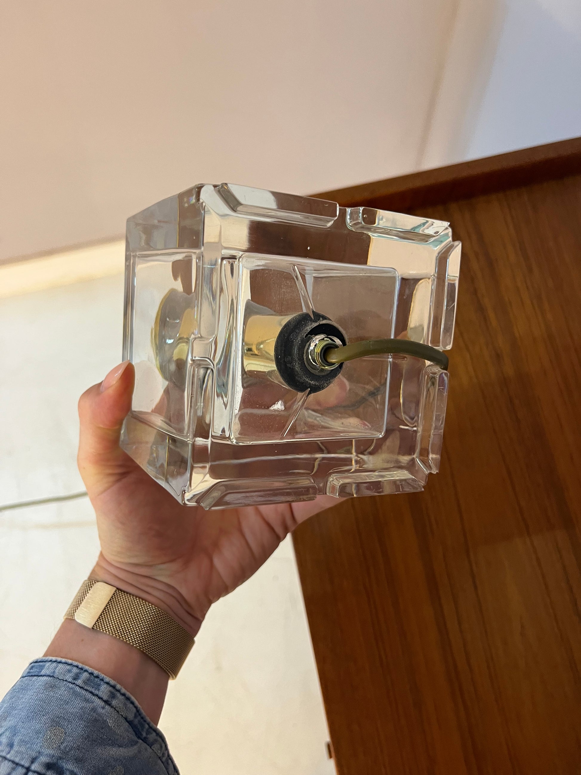 Tischlampe Ice Cube Glas von Nachtmann