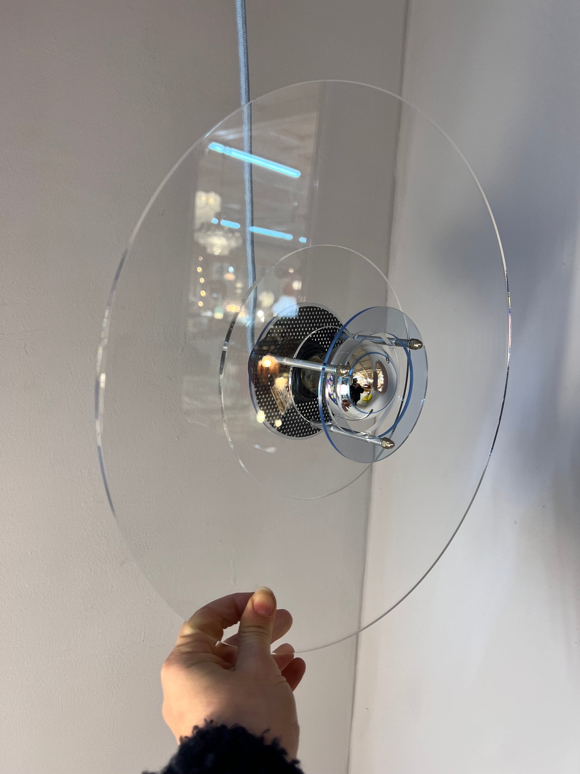 Lamellenlampe „Space“ Plexiglas aus Dänemark
