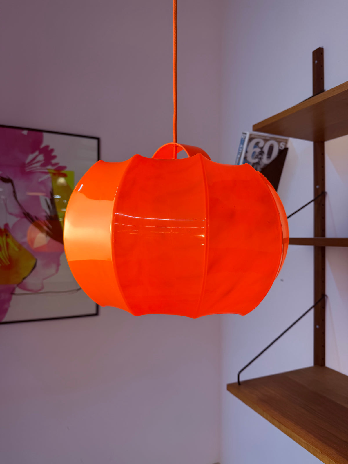 Hängelampe orange mit orangem Kabel von Ilka Plast