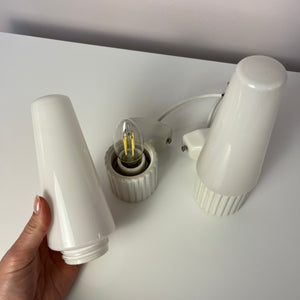 Set: 2x Wandlampe Modell 6020 weiß von Sigvard Bernadotte für Ifö