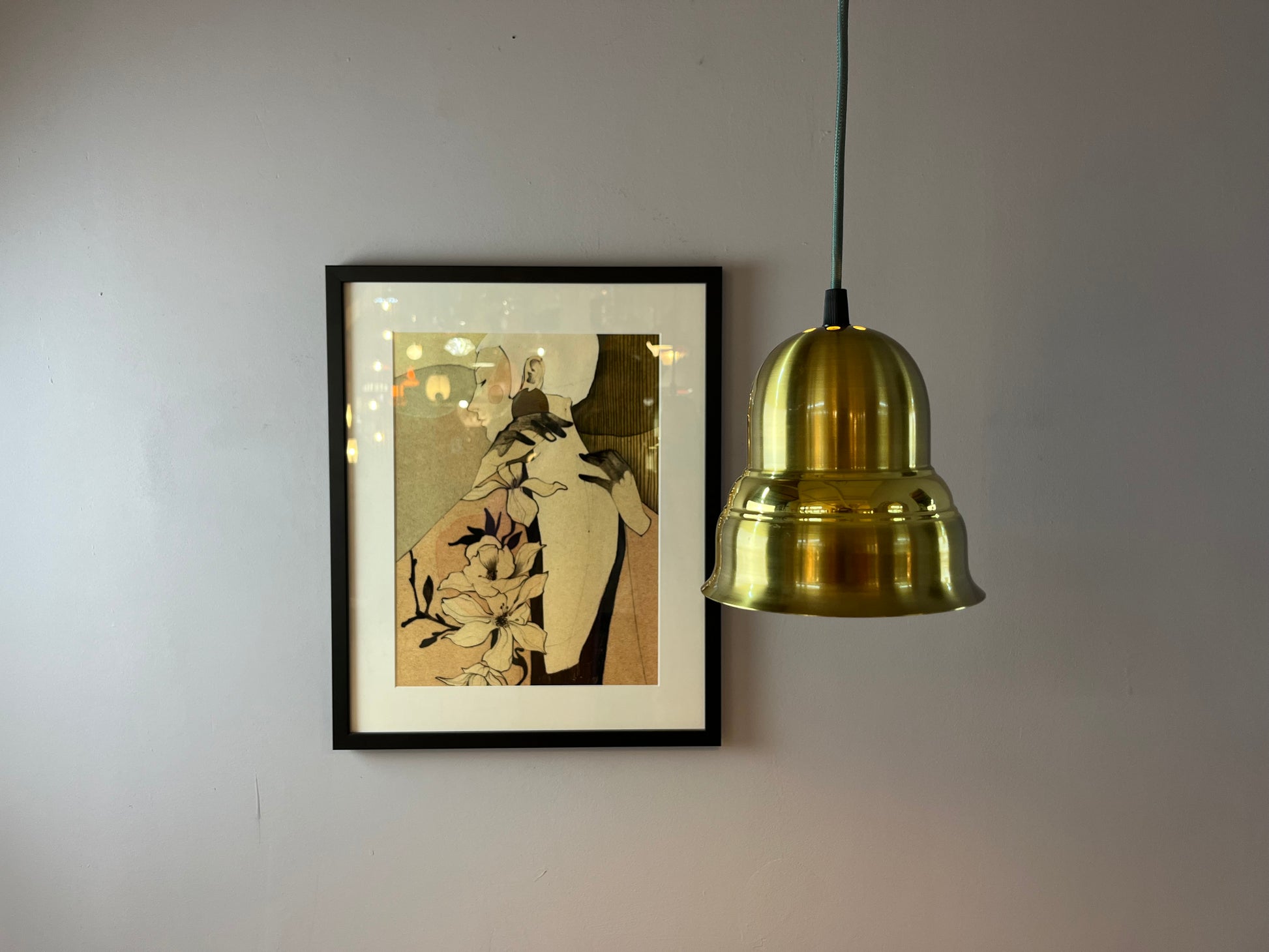 Hängelampe Messing aus Dänemark