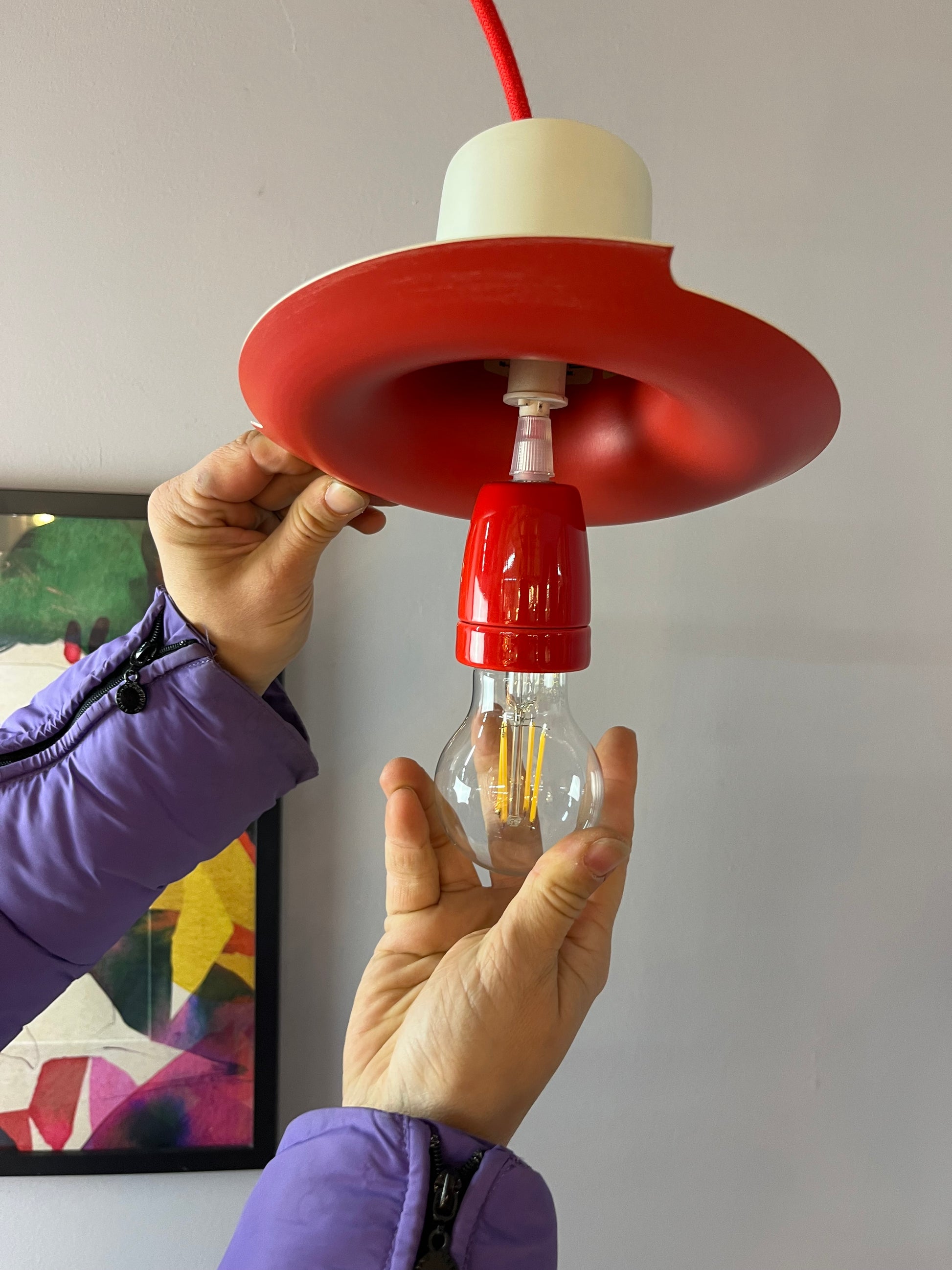 Lamellenlampe PH5 weiß von Poul Henningsen für Louis Poulsen