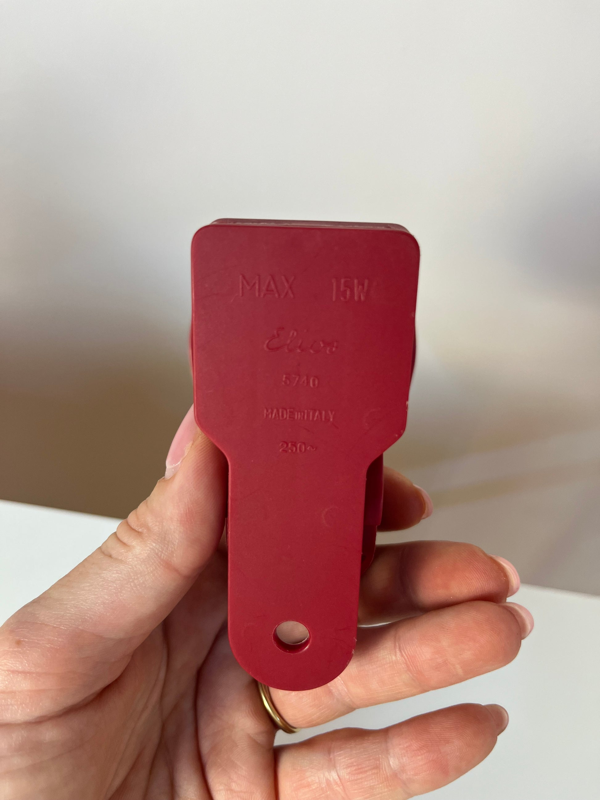 Klemmlampe rot mit Kunststoffschirm & Schalter von Elios