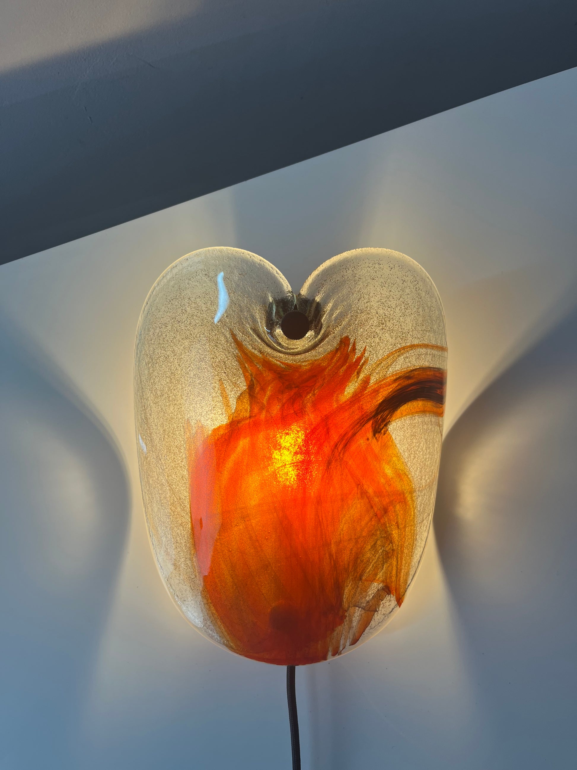 Wandlampe rotbraun Glas von Per Lütken für Holmegaard