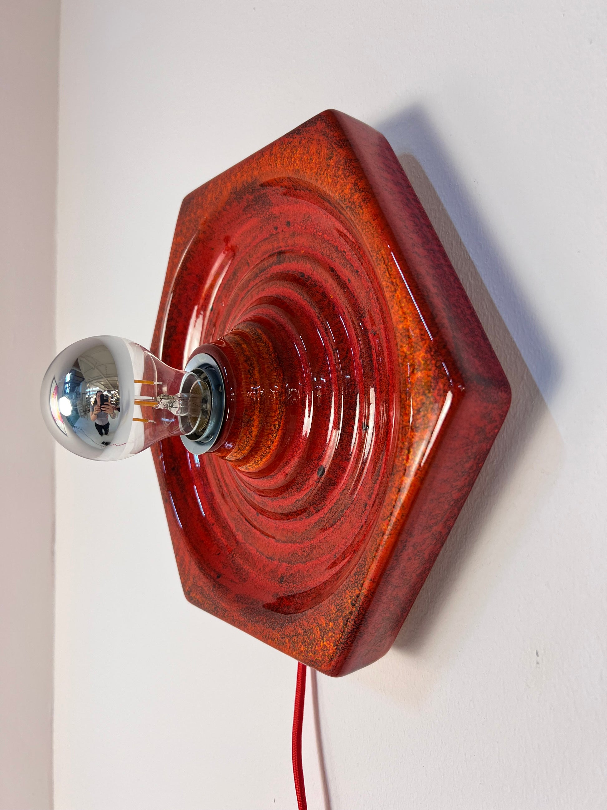 Wandlampe rot Keramik von Hustadt Leuchten