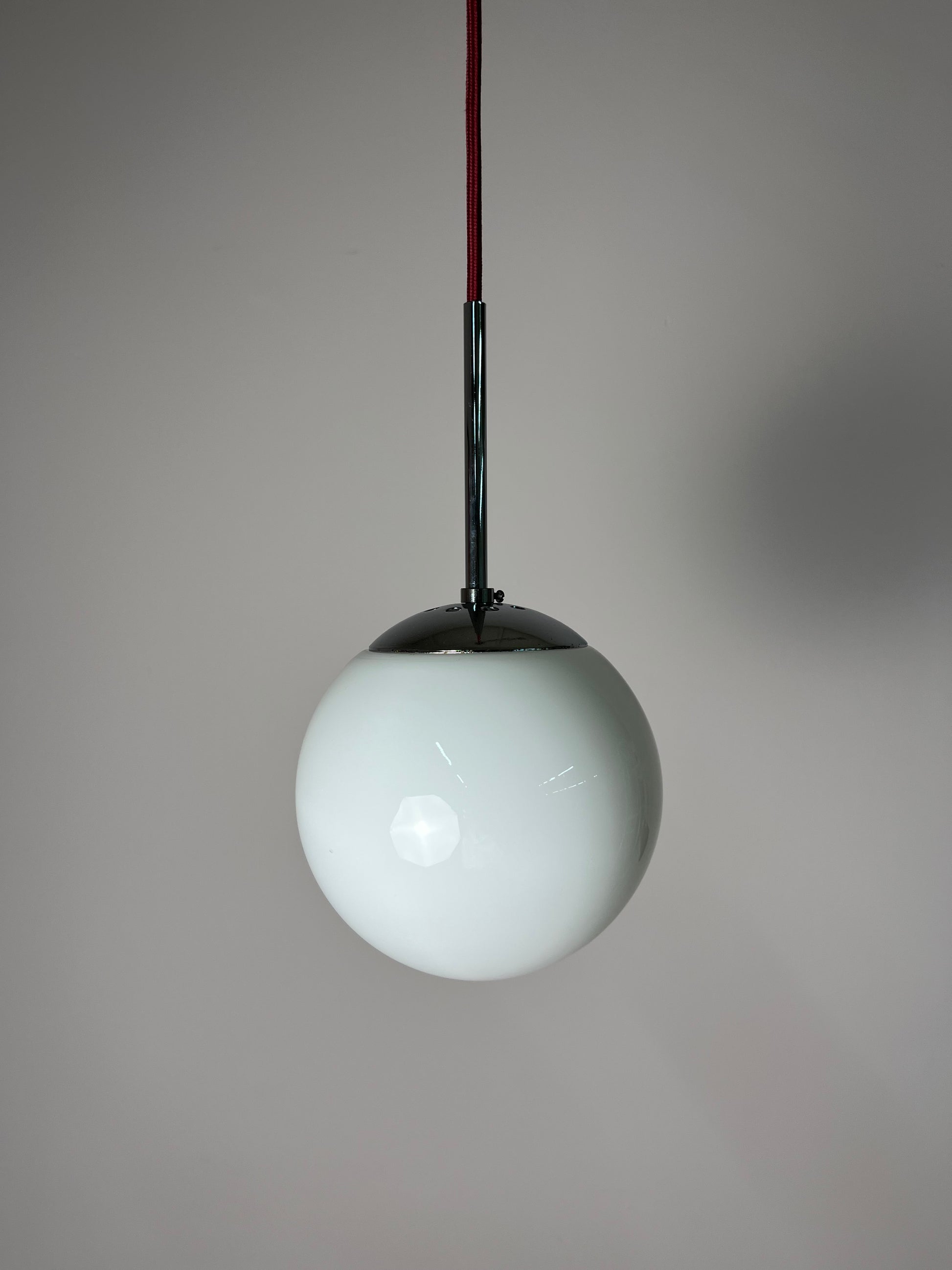Kugellampe weiß Glas Chrom