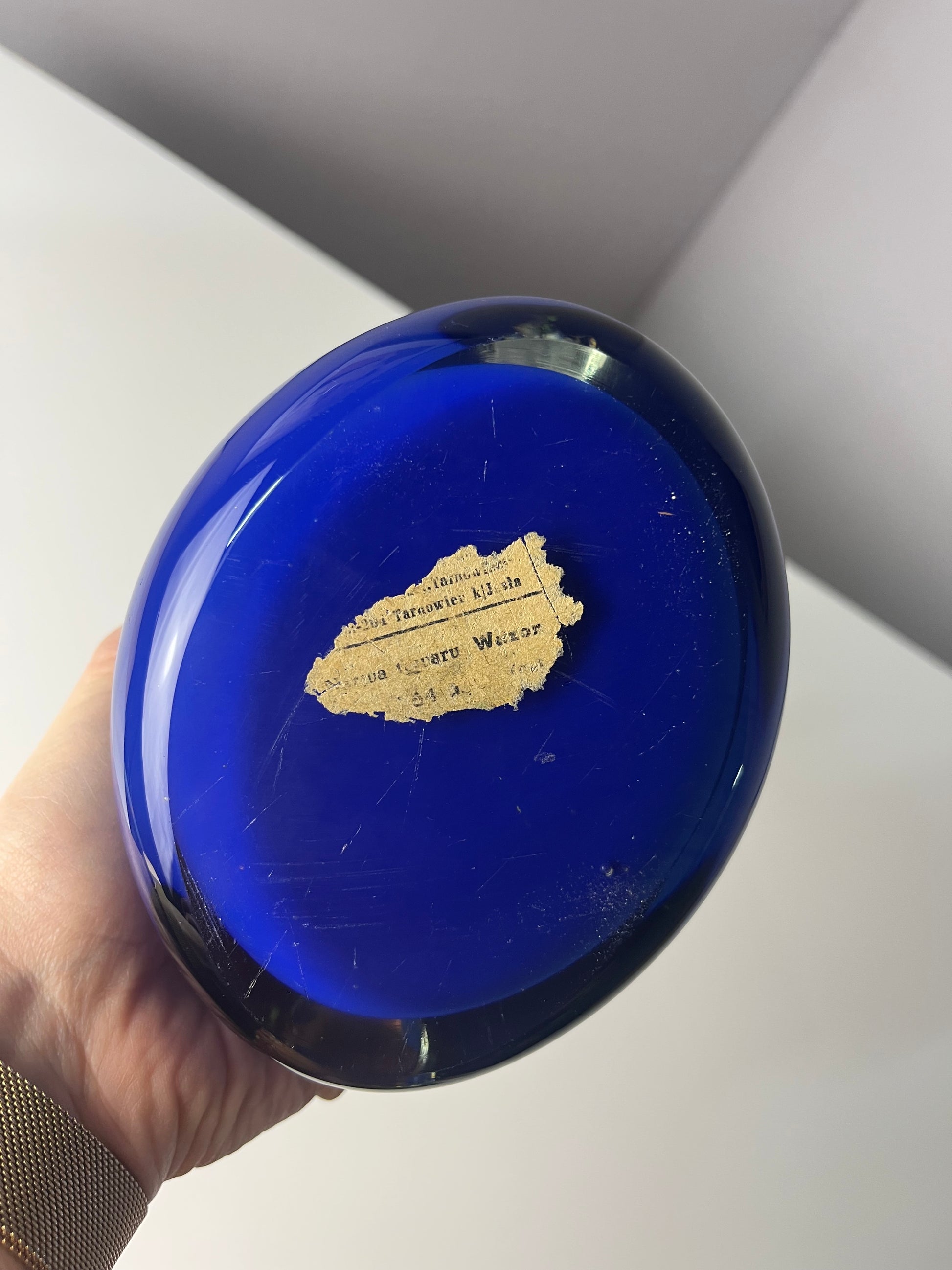 Vase Shark Fin blau Glas von HSG Tarnowiec