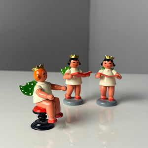 Set: 3x Engelmusikanten mit Krönchen von der Kunstgewerblichen Drechslerei Ellmann