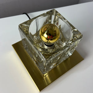 Wandlampe gold Glas mit Messingsockel von Peill & Putzler